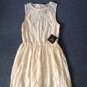 Modcloth Jack BB Dakota Yellow lace romantic dress